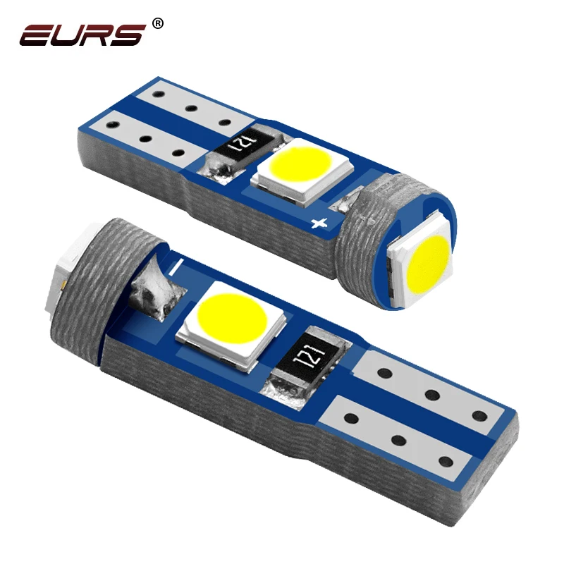 2Pcs/10pcs T5 Led Bulb W3W W1.2W 3030 Led Canbus Car Interior Lights Dashboard Warming Indicator Wedge Auto Instrument Lamp 12V