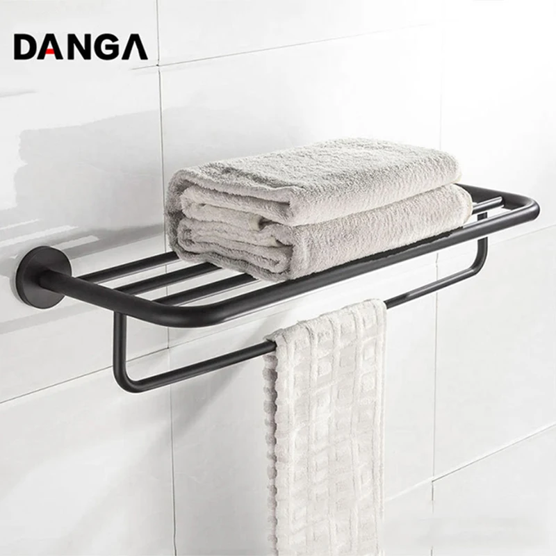 Double Towel Rack Round Storage Rack Stainless Steel Bath Shower Shelf Wall-mounted Kitchen Storage Holder Bathroom Accessories