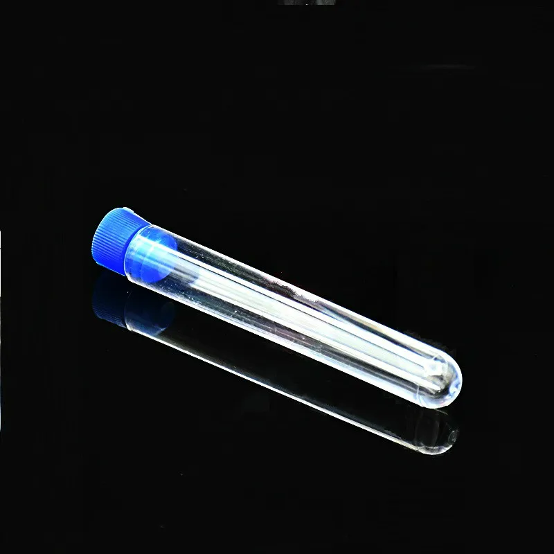 Plastic Test Tube 12*100 mm Hard Benzene Test Tube 6ml High Transparencies Polystyrene Radioimmunoassay Tube With Caps 100 / PK