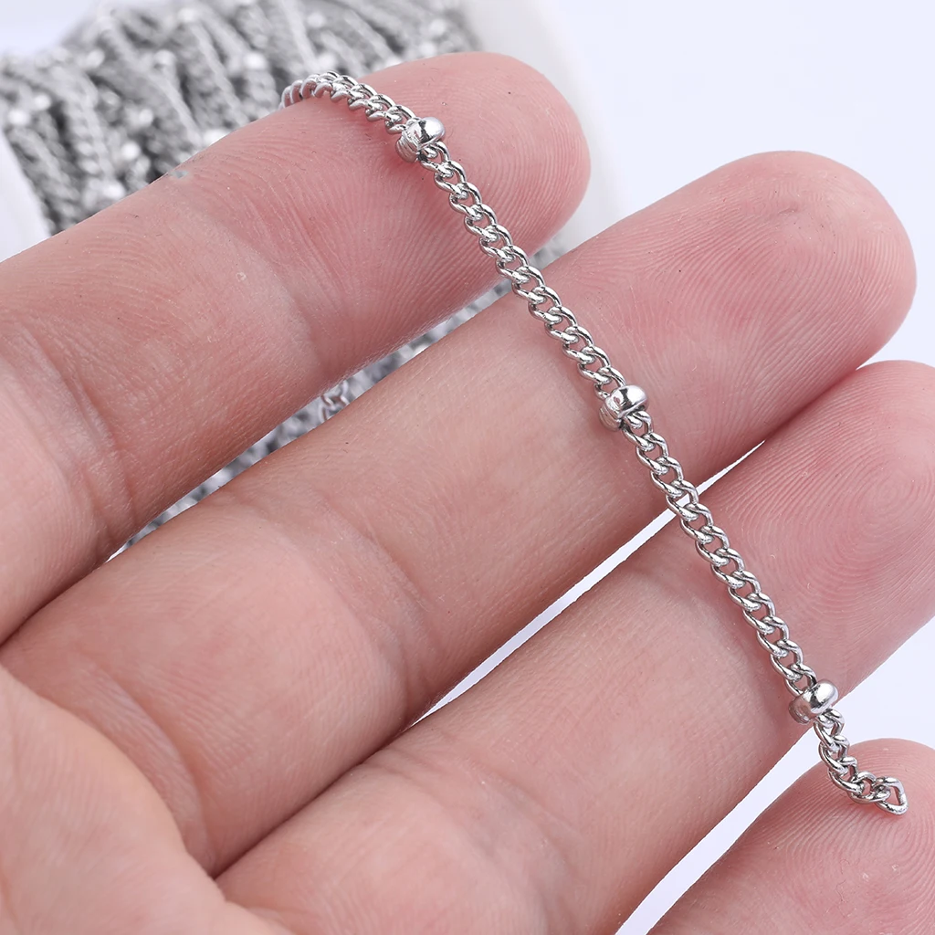 onwear 10meters/roll stainless steel necklace chains findings for jewelry making diy chaine pour fabrication bijoux