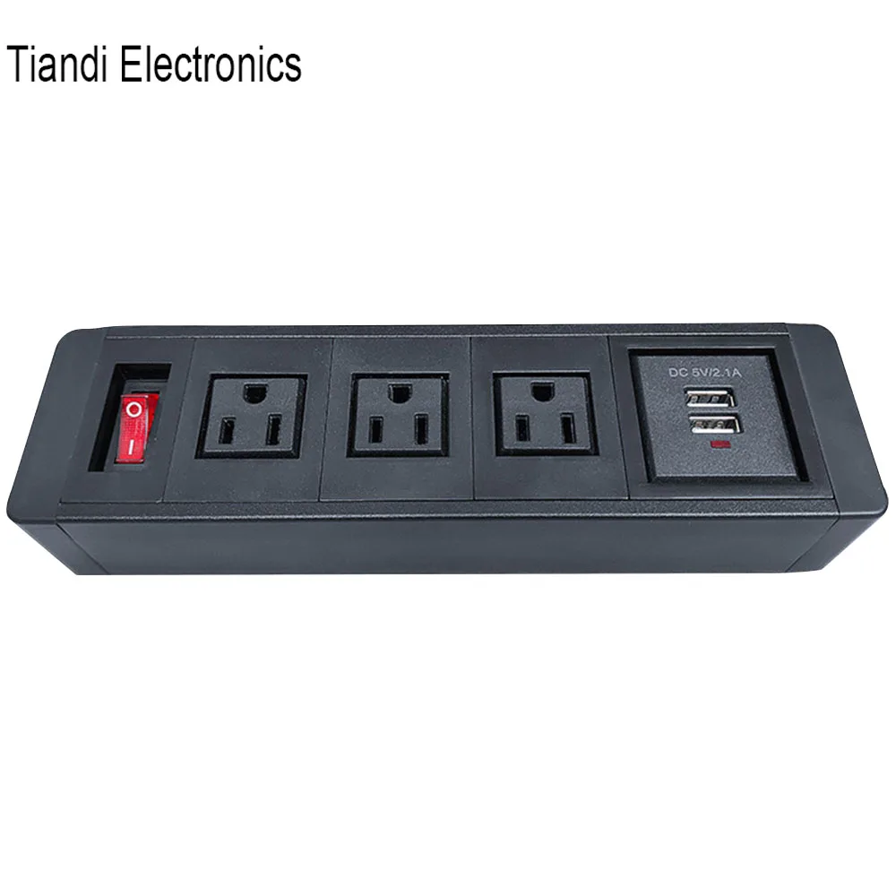 Free-movable table-clip-clamp socket 3-bit power connector decomposable desktop socket with switch USB charging and power cord