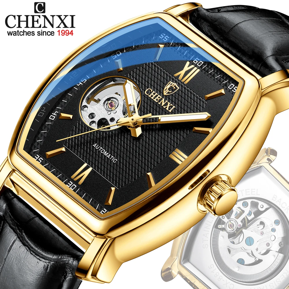 

CHENXI 2022 New Men's Mechanical Watch Luxury Brand Men Automatic Waterproof Business Leather WristWatches Fashion Male Clock