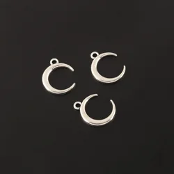 50pcs Alloy Meniscus Moon Charm Retro Silver Color Sky Pendants Handmade Jewelry Making Accessories