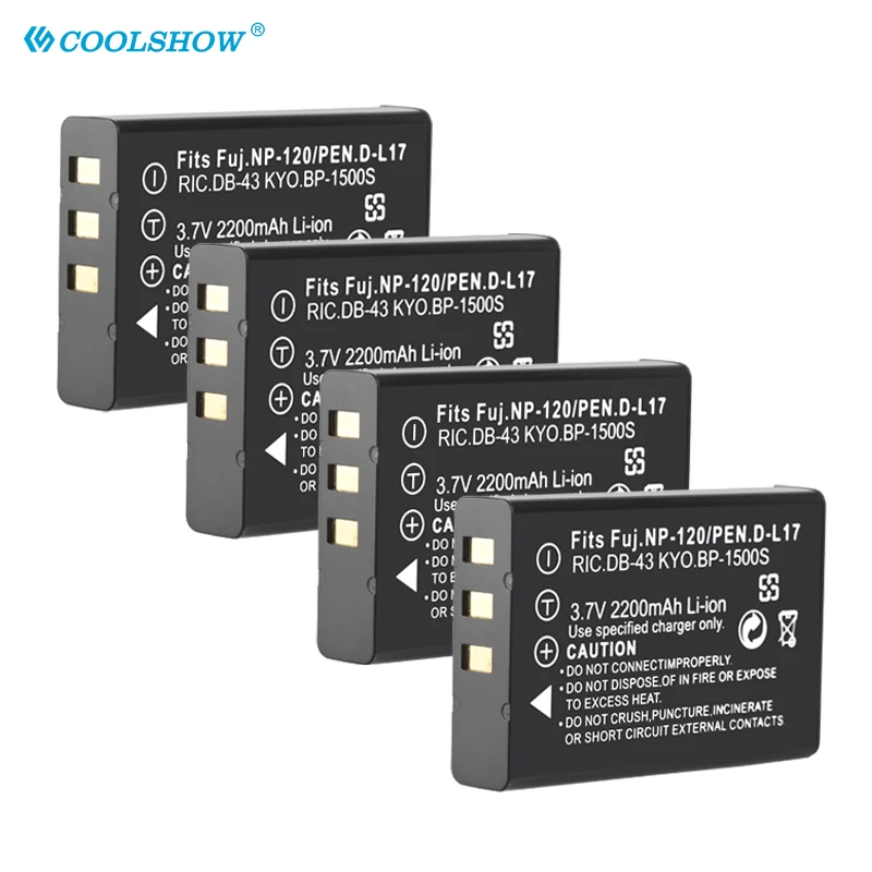 Batería NP-120 FNP120 NP120 para Fujifilm FinePix F10 F11 Zoom M603 MX4 603, batería móvil DLI7 np 120, 2200mAh