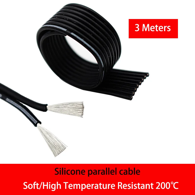 Soft Silicone High Temperature Cable 30/28/26/24/22/20 AWG 2P/3P/4P/5P/6P/8P Multi-core Silicone Parallel Cable LED Wire