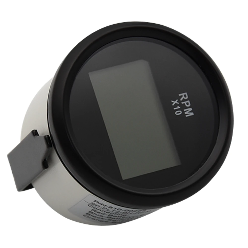 Digital 52mm Tachometer 0-9990 RPM Meter with Hour Pulse Signal 9~32V White Electrical Tachometer Gauge For Diesel Motor Engine