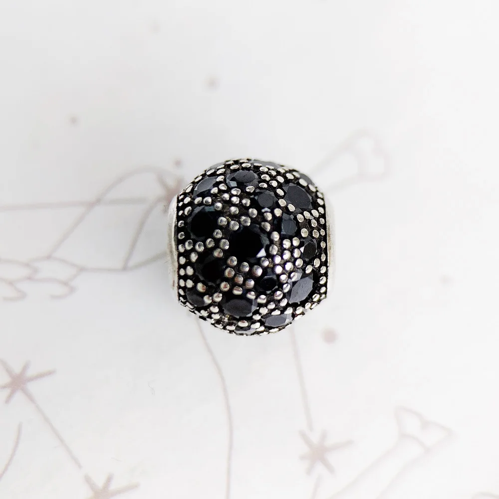 Beads Black Crushed,925 Sterling Silver Karma Charms European Jewelry Accessories