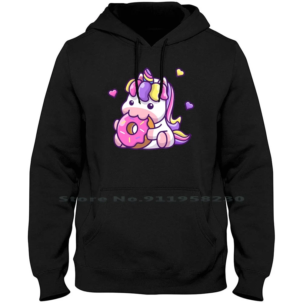 Cute Unicorn Eat Dessert 1 Hoodie Sweater 6XL Big Size Cotton Cartoon Dessert Movie Comic Tage Nico Game Cute Corn Uni Eat Cut