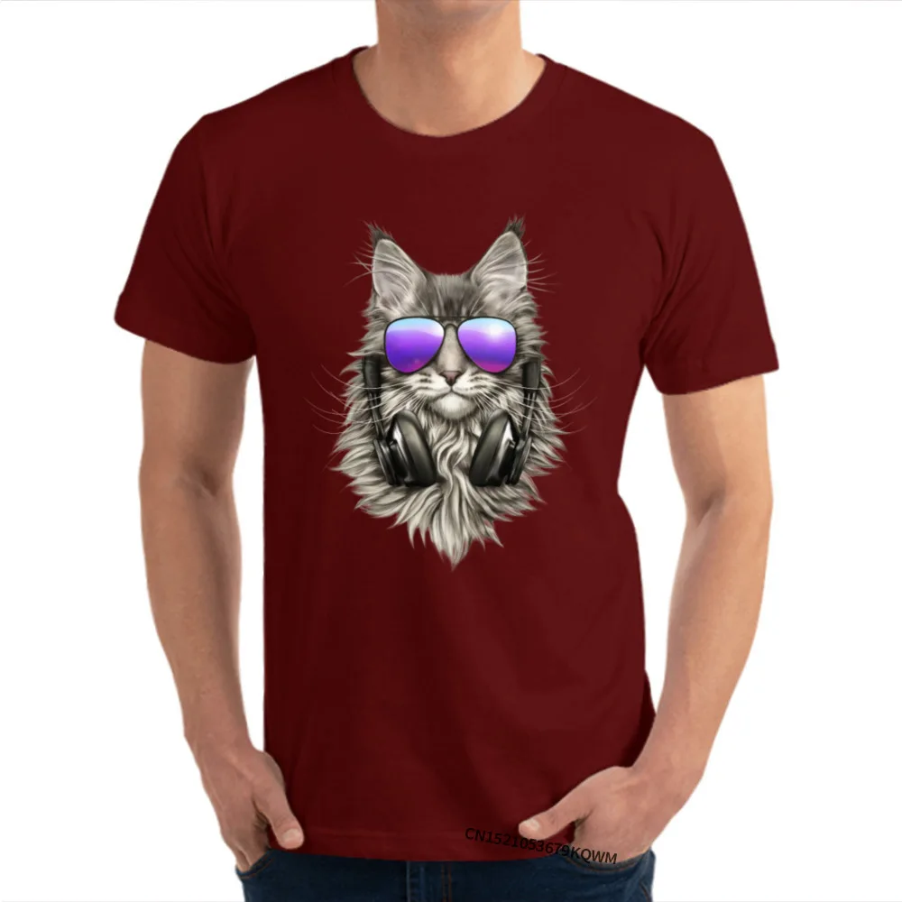 maine coon Personalized 100% Cotton O Neck Men's Tops Shirts Fashionable Tops Shirt Oversized Short Sleeve T-Shirt