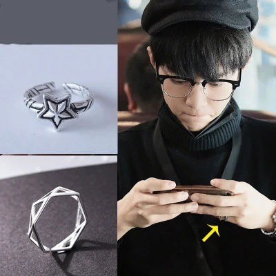 Vintage Opening Xiaozhan Rings Korea Creative students personality Fashion Simple for girls boys man women