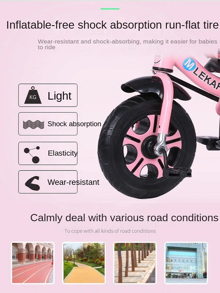 LazyChild Rotatable Seat Children\'s Tricycle 1-5 Year Old Baby Bicycle Bike Baby Stroller With Awning 2023 New