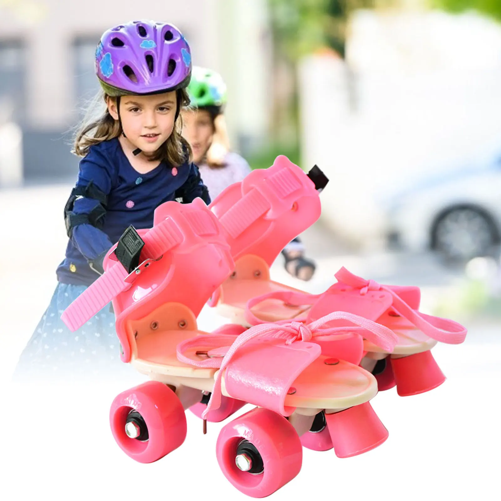 Adjustable Size Children Roller Skates Inline Skate Double Row Roller Skates Adjustable 4 Wheels Skating Shoes Sliding Sneakers