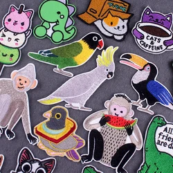 Iron On Patch Cute Cartoon Animal Patch On Clothes Lovely Monkey ricamo Patch per abbigliamento fai da te Bird Stripe Apparel Decor