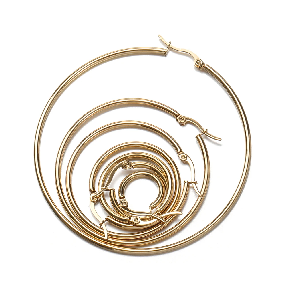 10 Stück Gold 316L Edelstahl Offene Ohrringe Kreis 15 20 25 40mm Ohrringhaken Basis Ohrring für Schmuckherstellung Komponenten DIY – Detail 11