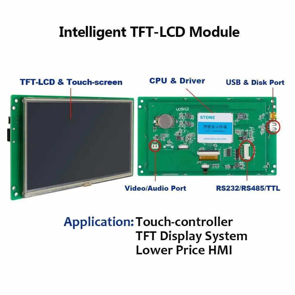 STONE 10.1 Inch  Intelligent HMI TFT LCD Touch Screen with Touch Screen+Software+Serial Interface for Industrial Use