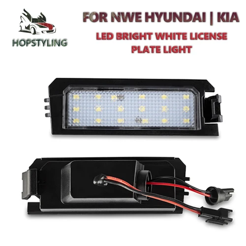 Imagen 1 del producto Luz LED de matrícula sin errores, 2 uds., para Hyundai i30 PD Elantra GT Sonata Veloster Tucson NX4 Venue Kia Rio 4 Niro Cadenza K5