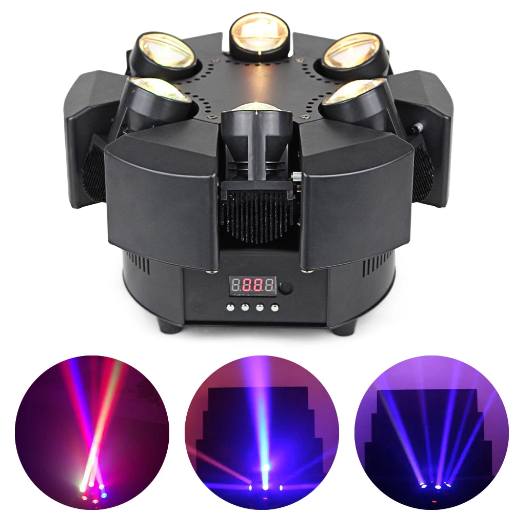 

Stage Lighting 6x10W RGBW 4in1 LED Beam Moving Head Colorful Lights Disco DJ Voice Control Bar Christmas Decoration Effect Light