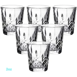 2oz Tequila Shot Glasses Carved Patterns Shot Glass Clear Whiskey Shot Glasses Bulk Tall Cool Funny Shot Glasses for Men 6 pcs