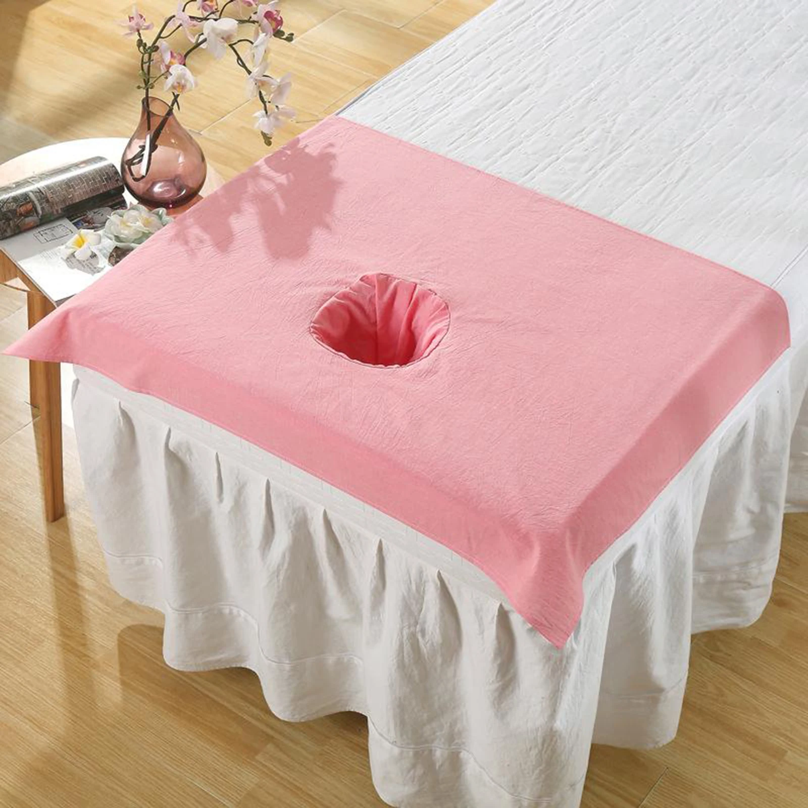 Pure Cotton SPA Half Massage Table Sheet Beauty Bed Face Hole Towel 50*70cm Massage Sheets Covers Massage Table