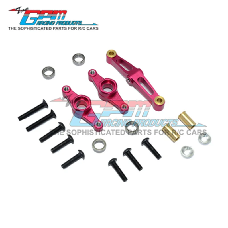 GPM ALLOY STEERING ASSEMBLY WITH BEARING - 1SET FOR TAMIYA TT02/TT02B/TT02T RC Upgrade