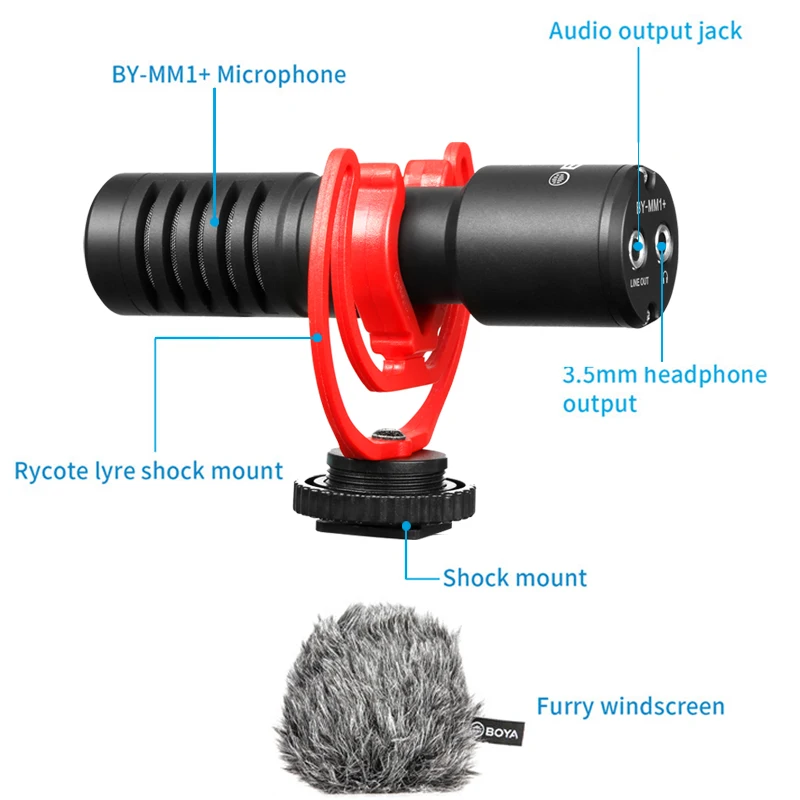 BOYA BY-MM1 Mikrofon Nieren Schrotflinte für iPhone Android Smartphone Canon Nikon Sony DSLR Kamera Verbraucher Camcorder PC Mic