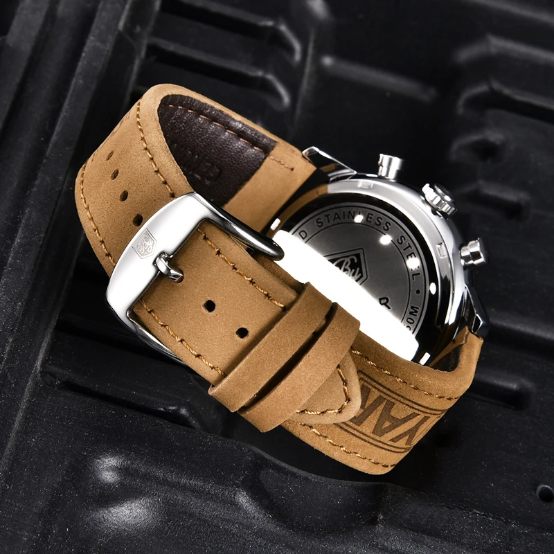 BENYAR Top Brand Luxury Watches Mens 2023 Chronograph Quartz Men Watch Sport Military Waterproof Leather Business Reloj Hombre