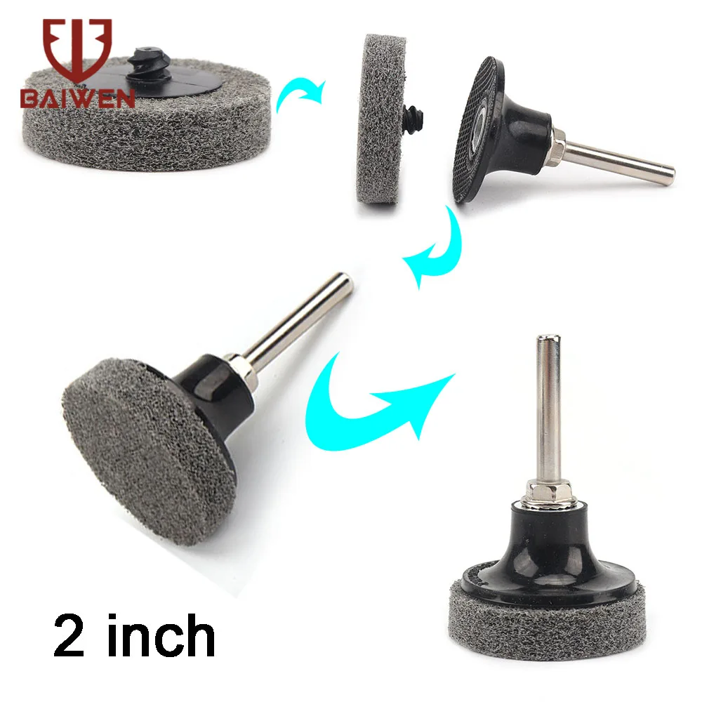 50mm 2 zoll Nylon Faser Schleif Disc Polieren Rad Polieren Pads 9P Vlies Schleifen Disc Für Rotary dremel Zubehör – Detail 5