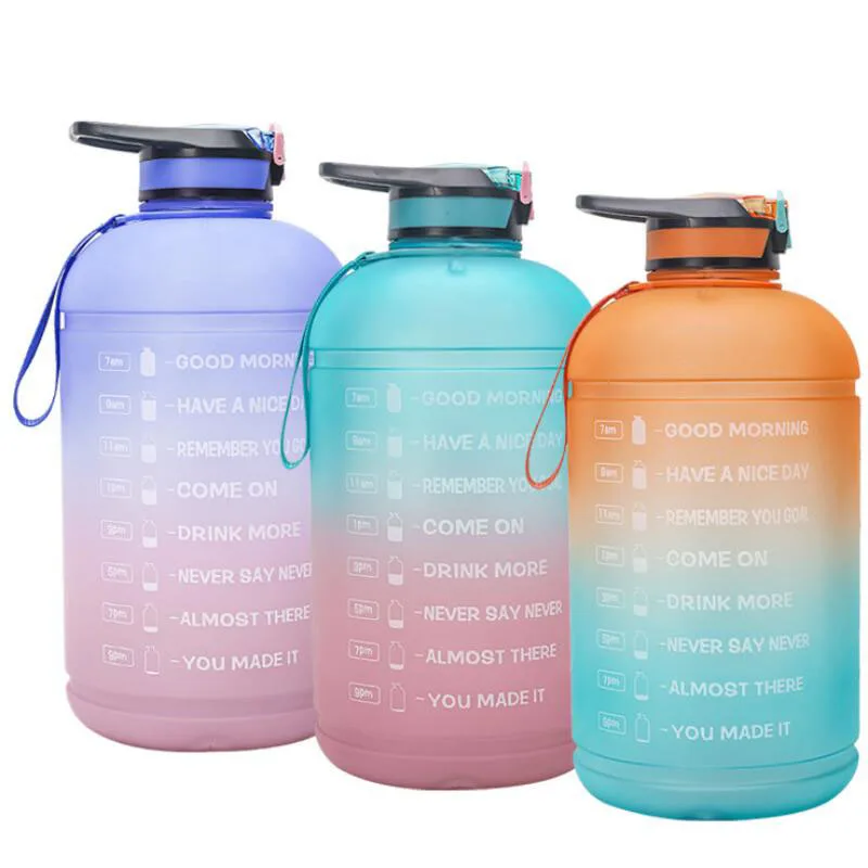 

3.78L BPA Free Sports Cup Gallon Water Bottle with Straw Clear Plastic Drinking Bottles GYM Water Jug