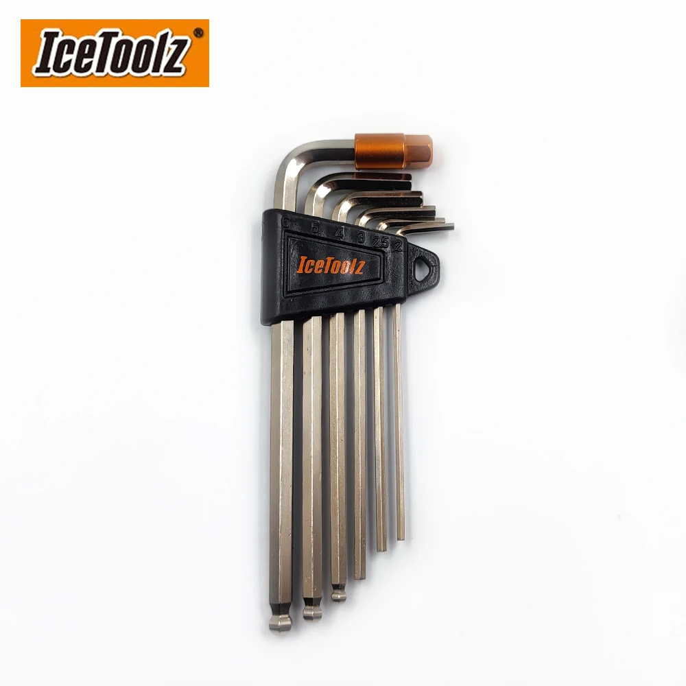 IceToolz Original 36Q1 Hex Key Wrench Set Cr-V Steel 2x2.5x3x4x5x6x8mm/4x5x6mm Ball-ended Bicycle Repair Tools Cycling Parts