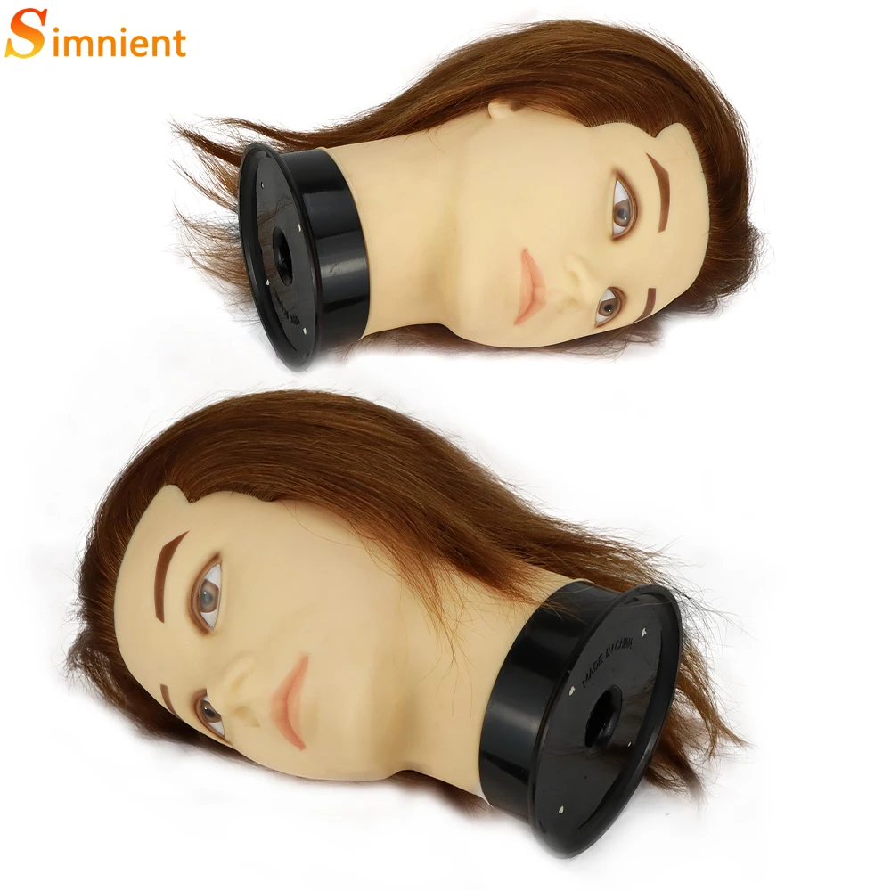 Mannequin Head for Cabeleireiro, Manequin para Perucas, Professional Style Styling, Cabelo Natural, Homem Cabeleireiros Série Humana