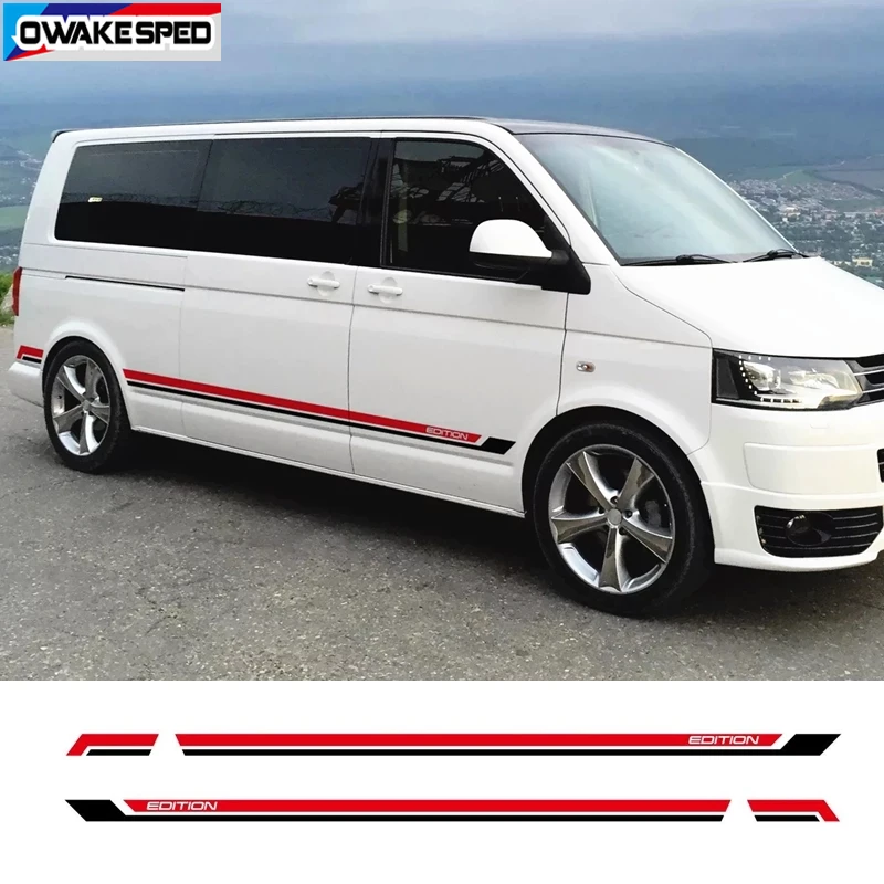 For Volkswagen Multivan T5 T6 California Edition Auto Side Skirt Stripes Car Customized Vinyl Decal Car Body Decor Stickers