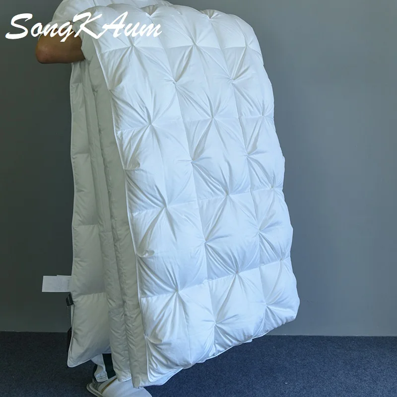 

Роскошное стеганое одеяло SongKAum, 95 дюймов, белое бархатное зимнее стеганое одеяло, утолщенное теплое стеганое одеяло, стеганое одеяло размера King/Queen