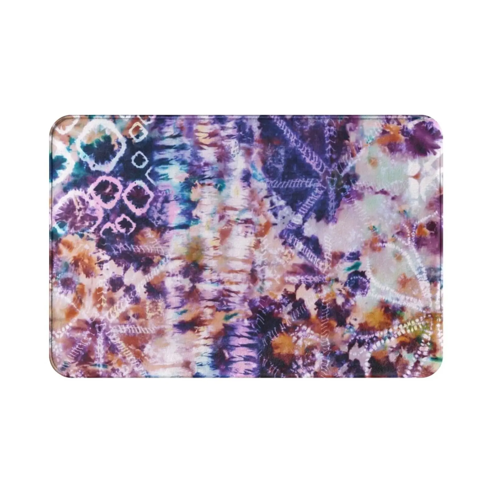 Tie-Dye Shibori Seascapes Carpet Mat Rug Cushion Soft Non-Slip Tie Dye Rainbow Acid Swirl Twirl Rollercoaster Merry Go