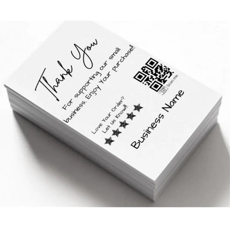 

Thank You For Supporting Our Small Business | Custom Printed Cards| Custom QR Code Card| Package | Simple Thank You Cards