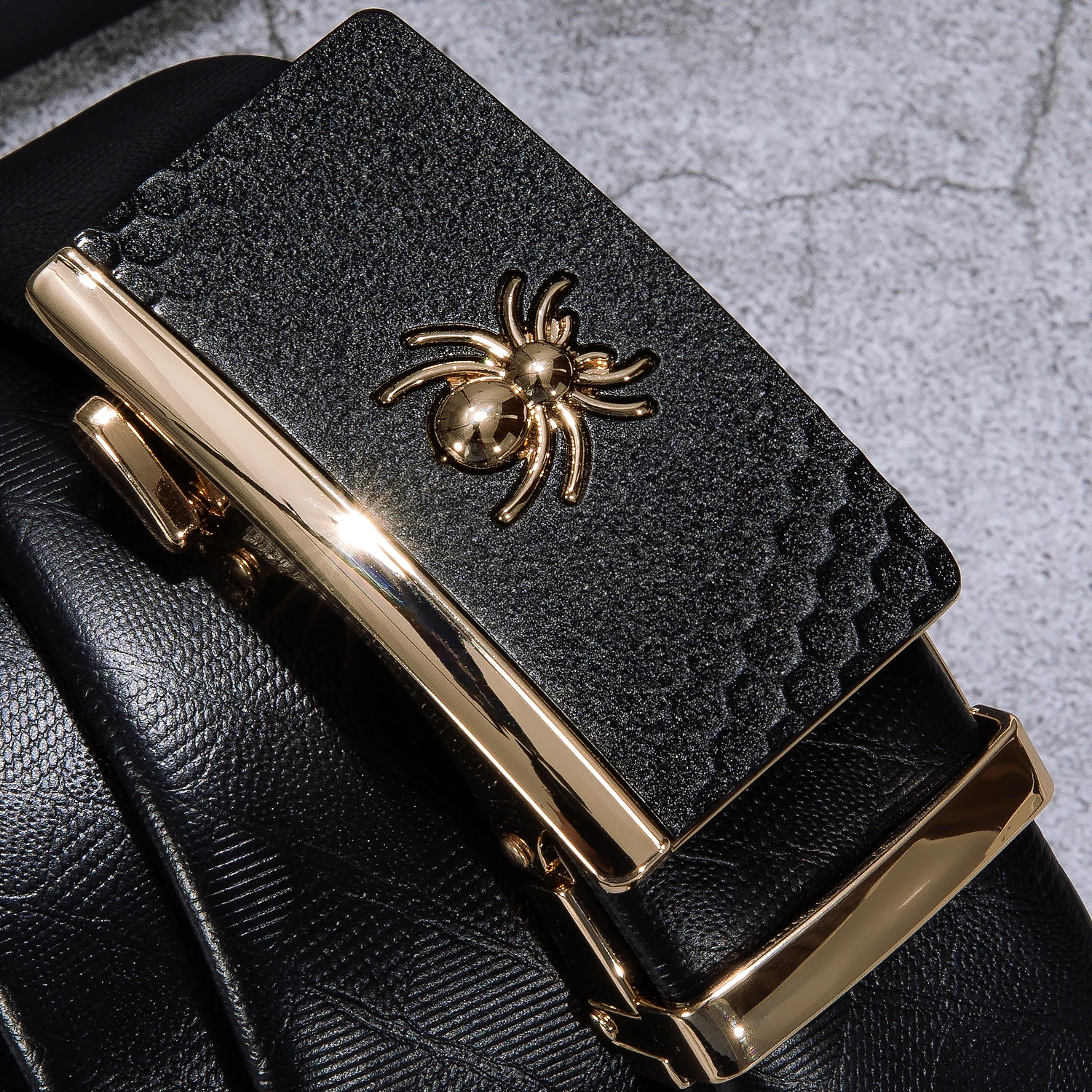 Designer Men\'s Belts Fashion Gold Spider Automatic Buckle Belts Brand Genuine Leather Belts Men Business Trouser Strap DiBanGu