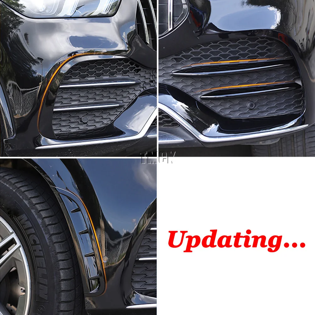 For Mercedes Benz GLE Class W167 V167 GLE350 400 450 AMG GLE53 2020+ Car Accessories Front Bumper Air Knife Fog Lamp Trim Cover