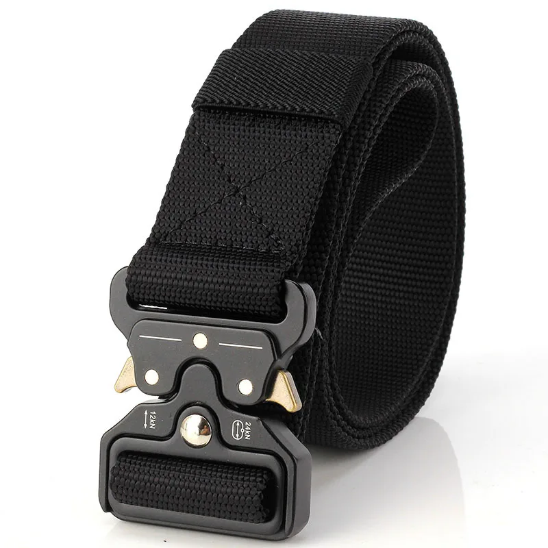 Men\'s Tactical Belt Heavy Duty Webbing Belt Adjustable Military Style Nylon Belts with Metal Buckle and Plastic Buckle