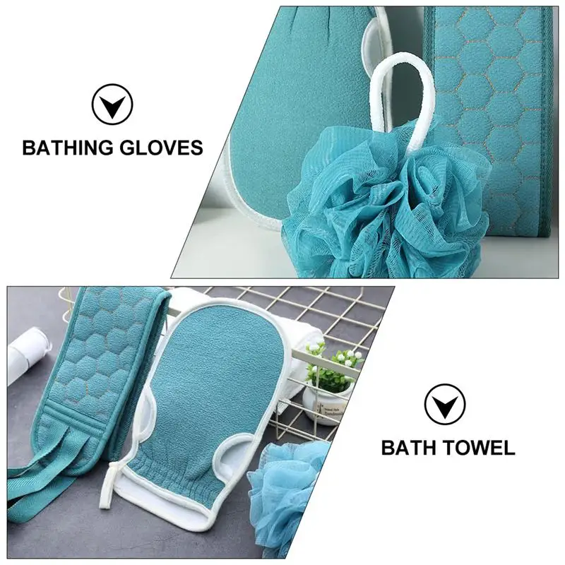 1 Set Bath Towels Household Bath Supply Washcloth Rub Ball Pull Back Strip Rub Back Belt Bath Towel Bath Ball For Home Bathroom