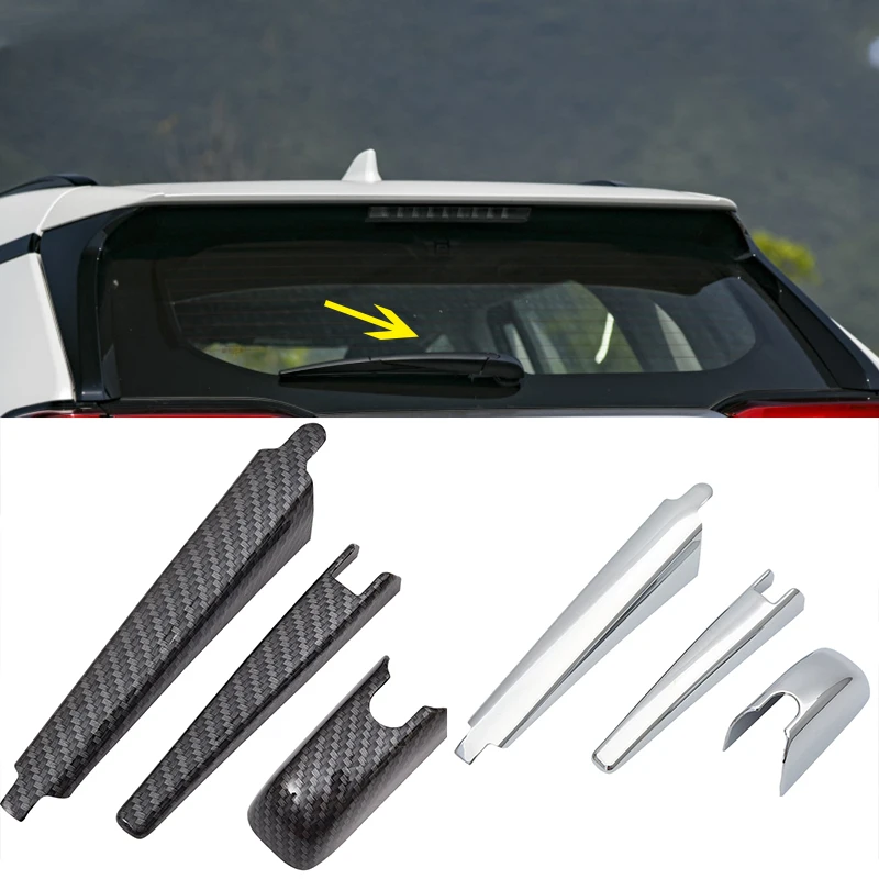 

3pcs ABS Chrome Rear Back Window Windshield Rain Wiper Blade Cover Trim For Toyota RAV4 RAV 4 2019 2020 Accessories