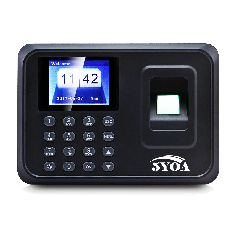 A01 biometric fingerprint punch usb time clock office attendance system recorder timing employee machine reader Spanish Spain En