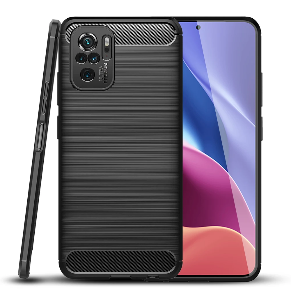 

Note 10 Carbon Fiber Case For Xiaomi Redmi Note 10 4G Case Luxury Soft TPU Slim Silicone Cover for Redmi Note 10 Pro Capa Fundas
