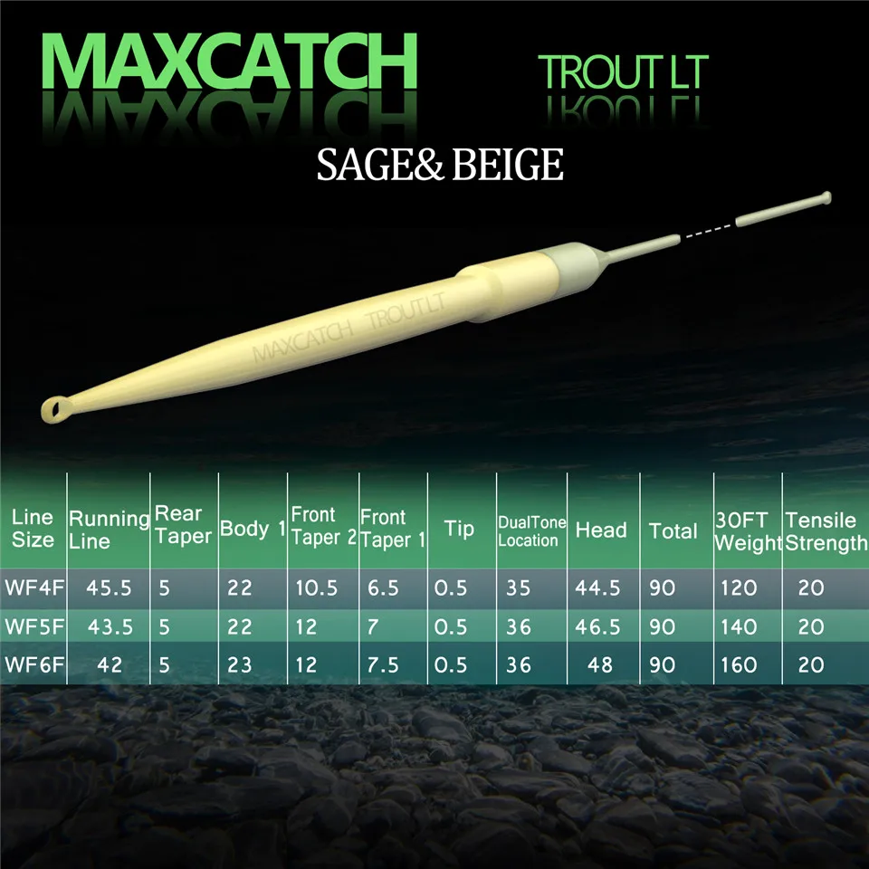 Maxcatch 90FT 4-6wt WF Trout LT Fly Line Weight Forward Floating Trout Fly Fishing Line