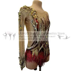 LIUHUO Figure Skating Dress Women's Girls Ice Skating Performance Rhythmic Gymnastics Competition Dance Leotard Artistic Costume