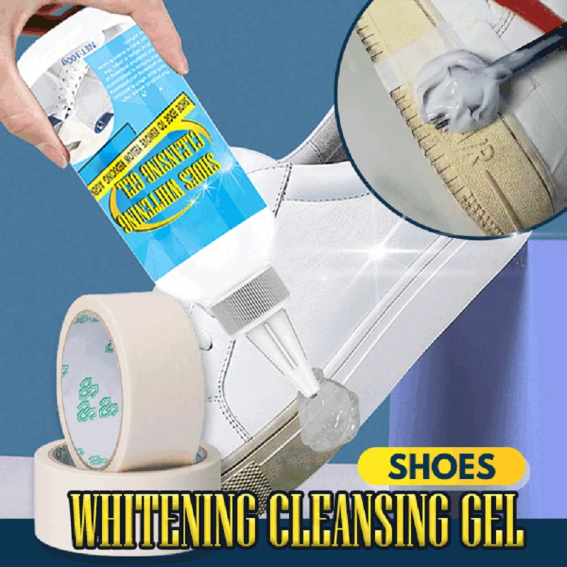 100G White Shoes Cleaning Gel Clean Shoes Stain Whitening Cleansing Polish Foam Deoxidizer Gel For Sneaker Remove Yellow Edge