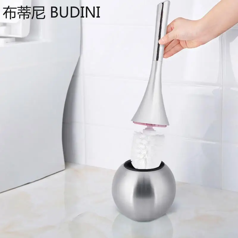 Toilet Brush Creative Bathroom Toilet Scrub Cleaning Brush Holder Set with Stainless Steel Base Universal Wc Accessories