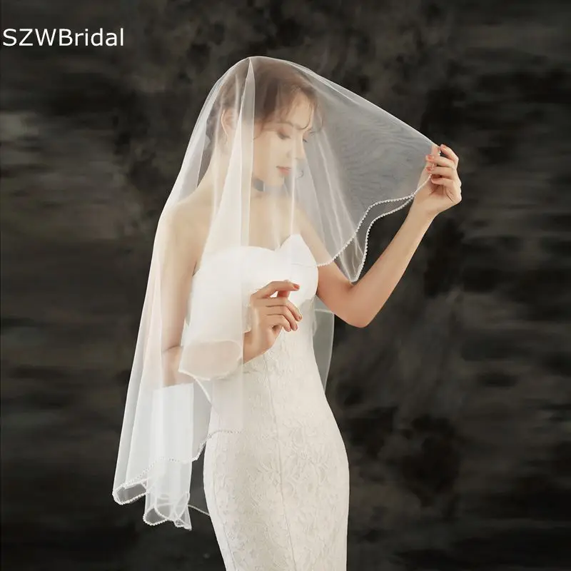 New Arrival White Ivory Bridal veils Cheap Wedding Bride Mariage bridal headwear Wedding accessories Matrimonio Voile mariee