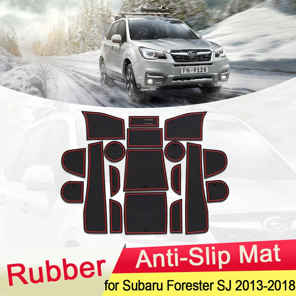 

for Subaru Forester SG SH SJ SK 2013 2014 2015 2016 2017 2018 Rubber Anti-slip Mat Door Groove Cup pad Gate slot Car Accessories