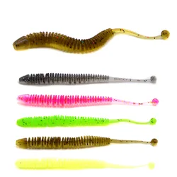 Fishing Lure Soft Bait Ball Shape Tail 1g 8cm Artificial Worm Lures Grub Lot 10 Pieces SALE