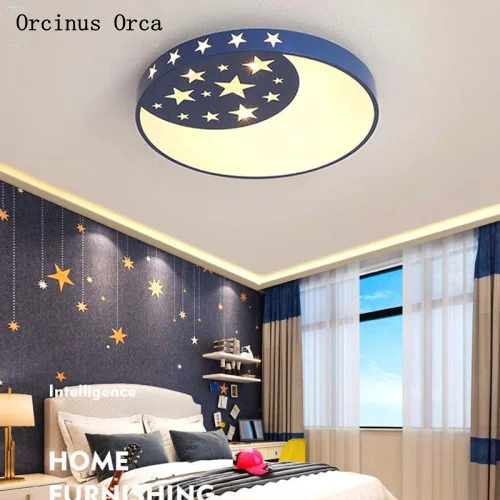 

Modern simple cartoon ceiling lamp children's room night sky blue boy bedroom led eye protection bedroom ceiling lamp