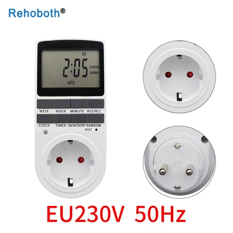 Программируемый таймер Rehoboth 230В/110В для автоматизации управления устройствами — детальный вид товара
